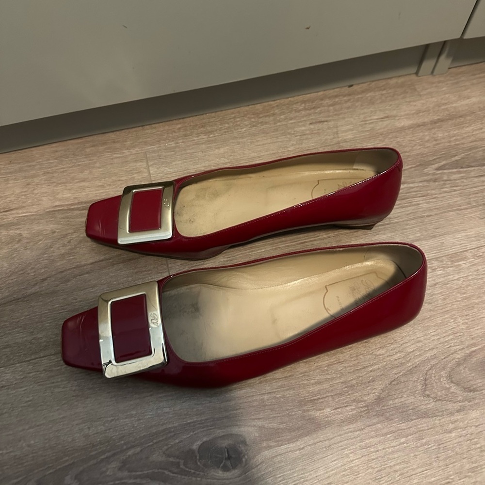 Authentic Roger Vivier Belle Vivier buckle patent leather ballet flats size 39 - Picture 6 of 12